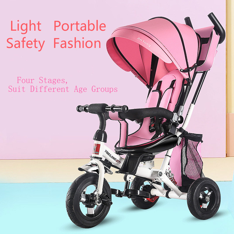 

Baby Tricycle Stroller Folding Three Wheel Stroller Bicycle Rotating Seat Baby Car Convertible Handle Free-inflation Wheel Trike