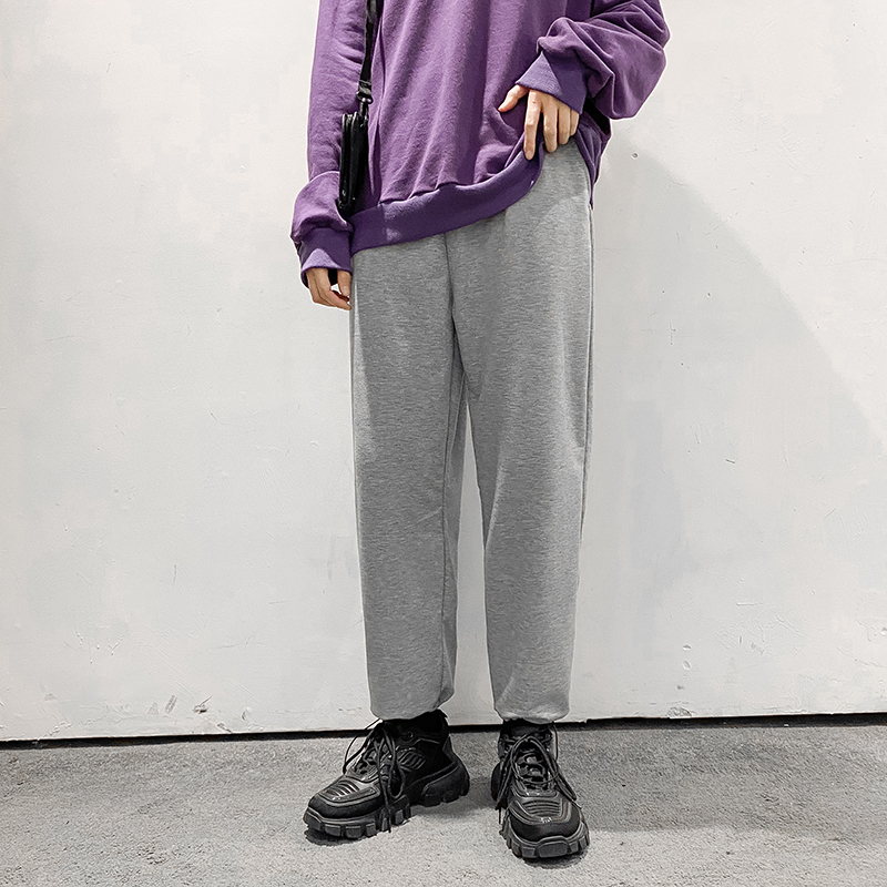 

2020 Harajuku pencil pants men' summer casual jogging pants loose white trousers men' streetwear trousers hip-hop, Black