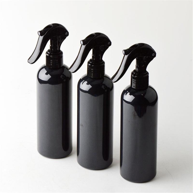 

6ps/lot 300ml Travel Shower Black Plastic Spray Bottles With Ergonomic Trigger Sprayer Refillable Bottle Support Logo Printing