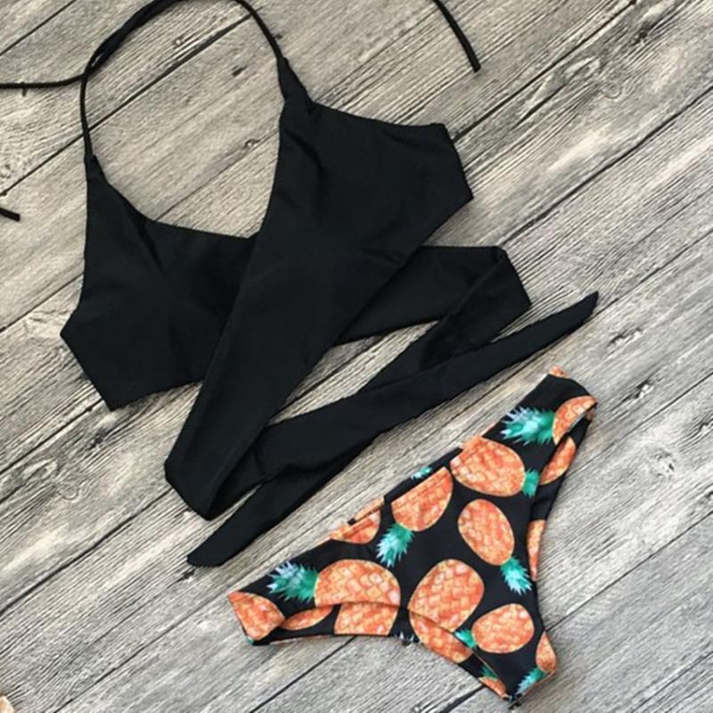 

Sexy Bikini Swimwear Women Push Up Swimsuit Bandage Bikini Set Brazilian Summer Beach Bathing Suits female Biquini Print Hot