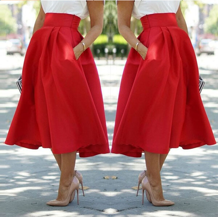 

2020 Fashion Ladies High Waist Pleated School Skirt Female, Black