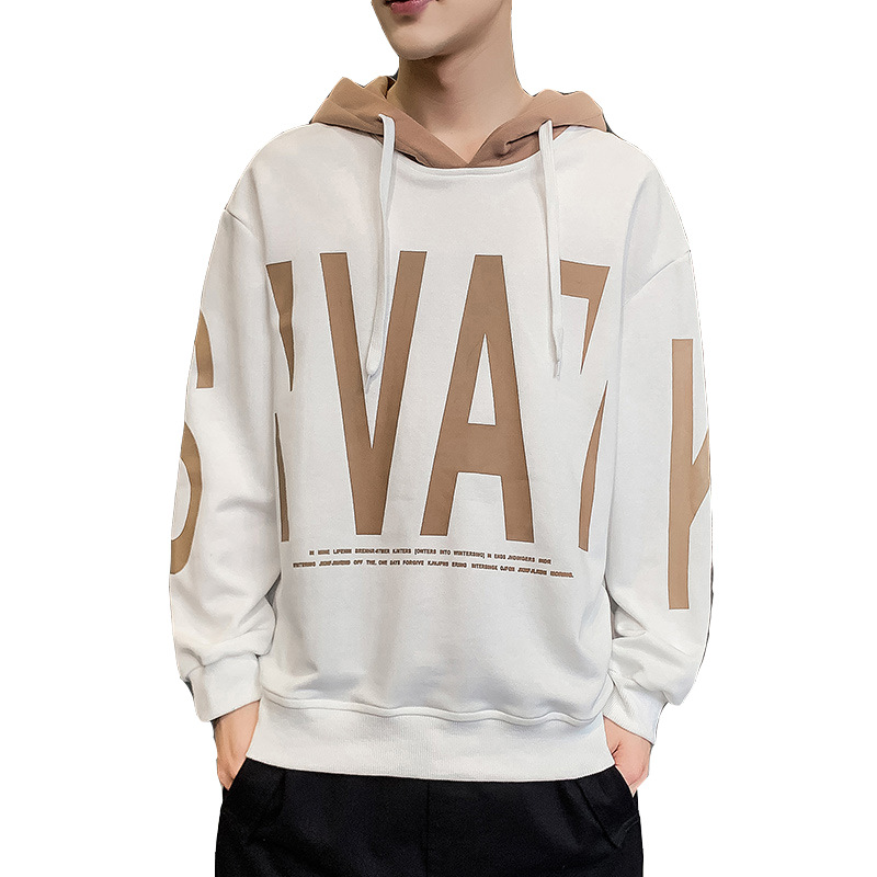 

2020 New Casual Patchwork Men Hoodies Autumn Letter Printing Streetwear Harajuku Men Sweatshirts Hooded Man Pullovers, Black