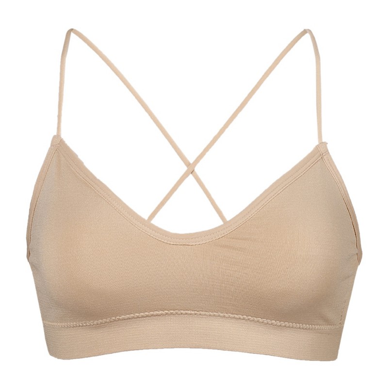 

Backless Women Sport Bra Seamless Vest Fashion Simple Solid Color Student Thread Underwear Beauty Back Sport Bra Top Fitness