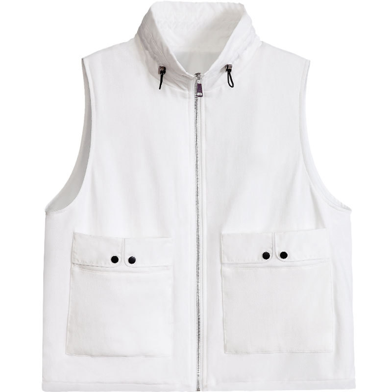 

Short Waistcoat Women' Wild Sleeveless 2020 Spring Aautumn New Wave Korean Loose Stand Collar Temperament Ladies Vest E108, Black