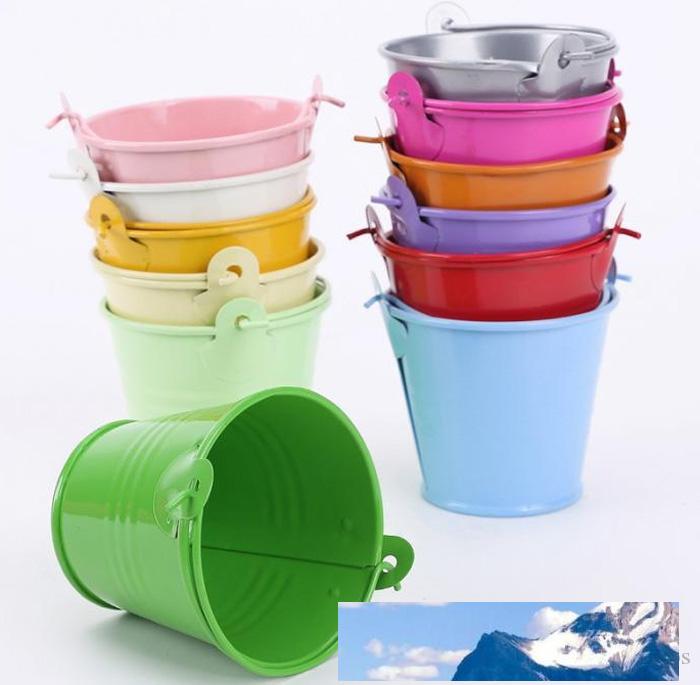 

30pcs Colorful Mini Tin Pail Bucket Candy Gift Favours Package Tinplate Box Wedding Party Souvenirs Guest 3 Size