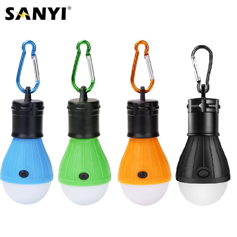

Portable Lanterns 3 LEDs Tent Hanging Lamp Modes LED Bulb Carabiner Light Lantern Outdoor SOS Camping Emergency Lighting