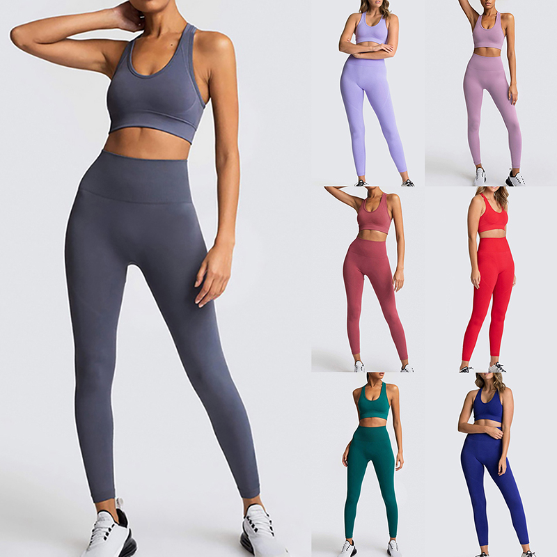 

Yoga Set Sportswear Sportswear Bra+Leggings Fitness Pants Gym Exercise Clothing Athletic Running Wear Skinny Sports Set Suits, Top