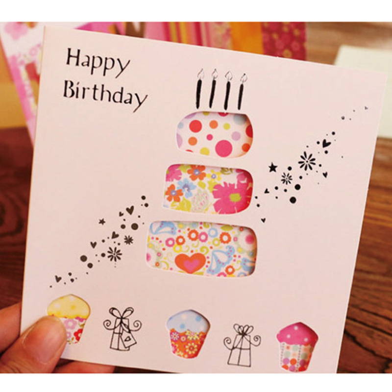 

Multicolor Printing Hollow Flowers Plant Greeting Cards for Happy Birthday Party Blessing Message Postcards Gift Card AQ045