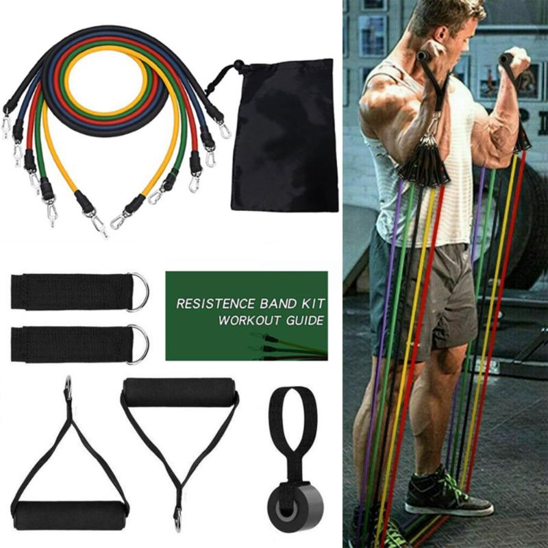 

Resistance Bands 17pc Set Expander Yoga Exercise Fitness Rubber Tubes Stretch Training Home Gym Workout Elastic Pull Rope Sports