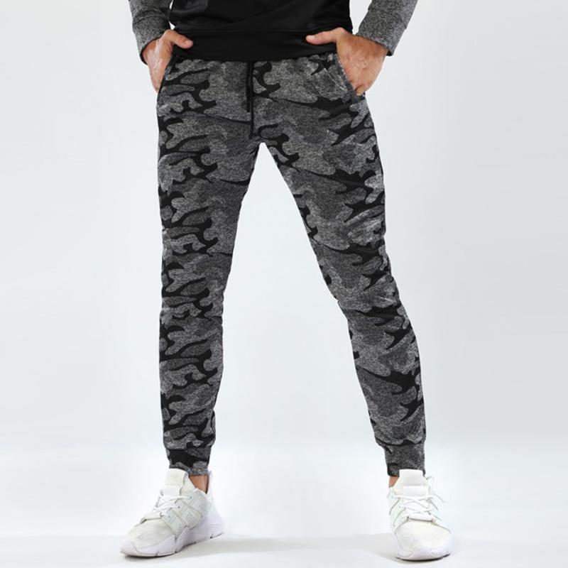 

FDBRO Quick Dry Camo Fitness Workout Gym Joggers Men Waist Drawstring Running Sport Leisure Pants Workout Training Pants, Black