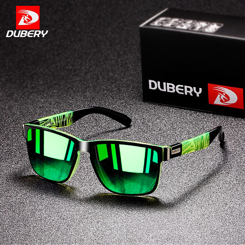 

2020 new DUBERY Classic Driving Square Polarized Sunglasses Men Green Blue Lens Sun Glasses Polaroid Lens Goggles Male Gafas de sol G21