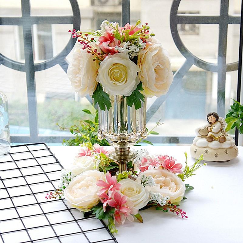 

Wedding Romantic Rose Bouquet Bride Bridal Bouquets Bridesmaid Artificial Flowers Valentine's Day Confession Party, As pic