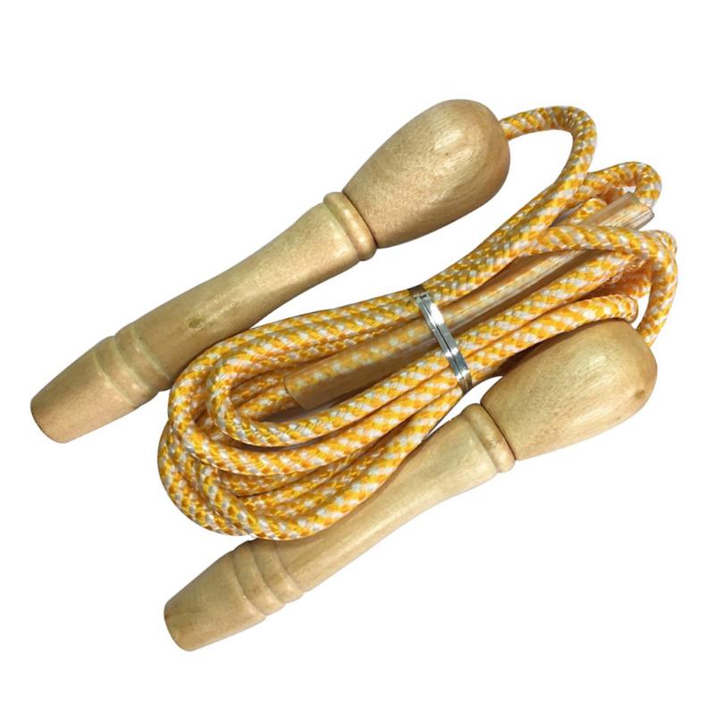 

High Quality Sports Skipping Rope Wood Grip Handle Children Kid Fitness Equipment Training Practice Speed Jump