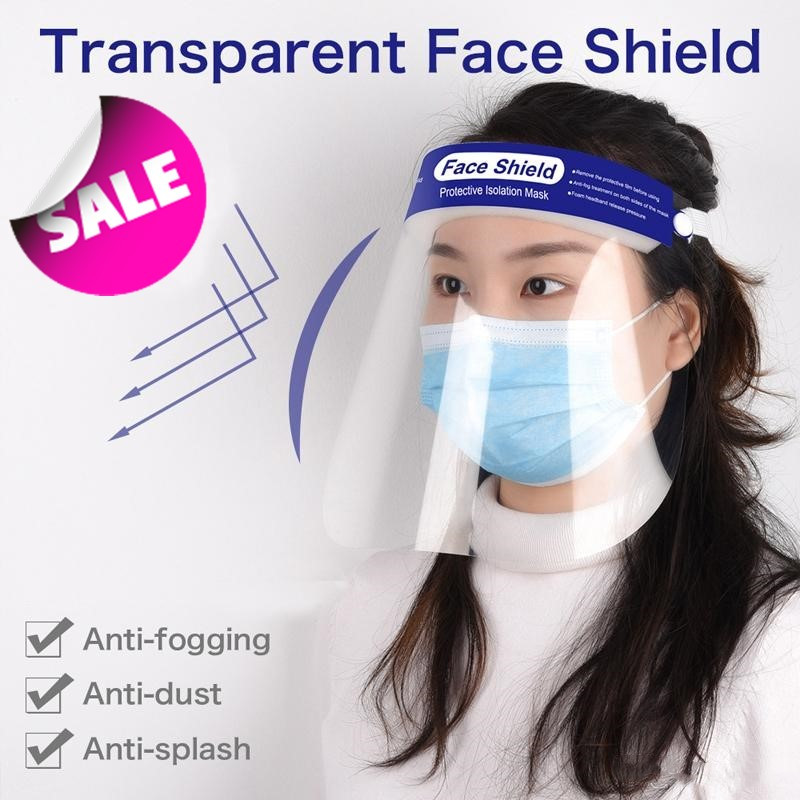 

US Warehouse Safety Face Shield Transparent Full Face Cover Protective Film Tool Anti-fog Protective Mask Prevent Splashing Droplets