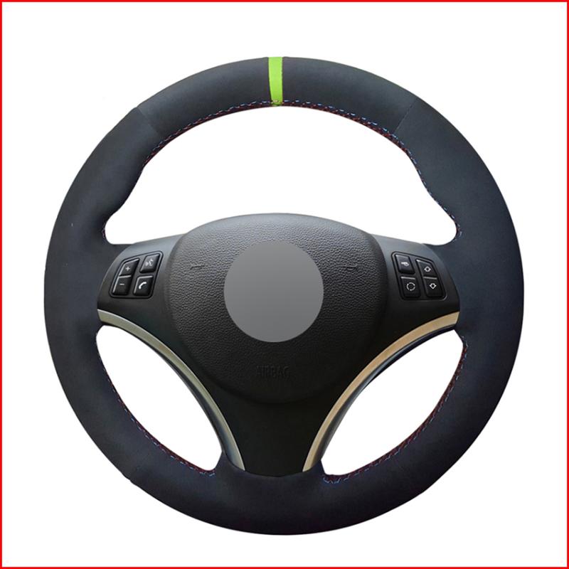 

MEWANT Black Suede Steering Wheel Covers for E90 E91 E92 E93 E87 E81 E82 E88 X1 E84 Accessories