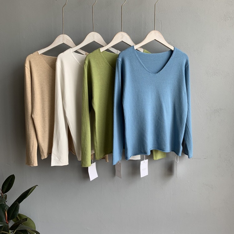 

2020 Autumn And Winter Women V-neck Sweaters Knit Fashion Sweater Ins Women Sweaters, Beige