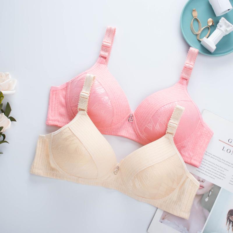 

Women's Anti-sagging Section Steel Ring Large Size Lace Bra Gathered Comfortable Mother Threaded Underwear Breathable Bra, Lavender