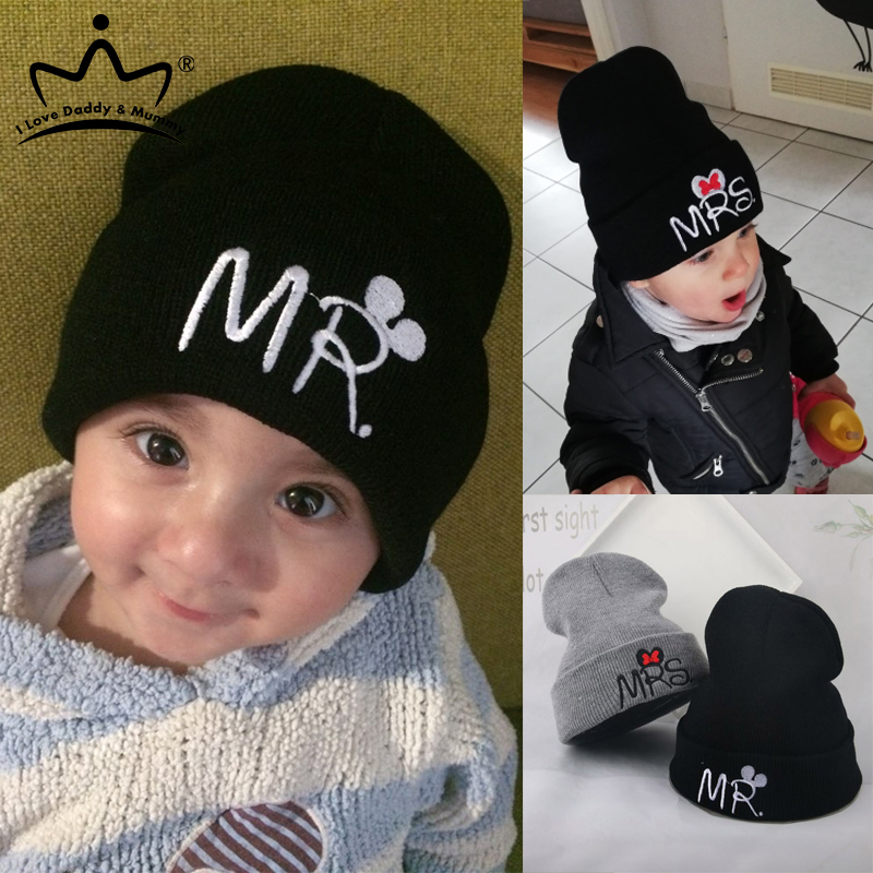 

Cute Winter Baby Boy Girl Hat Beanie Cartoon Embroidery Knitted Warm Kids Cap Baby Hats for Children Crochet Beanies, Light gray