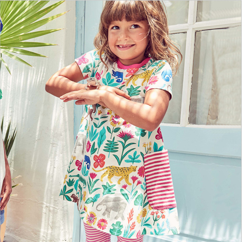 

Girls baby dresses cotton clothing short sleeve fashion summer new arrivel pockets princess dress children clothes girl 2-7T, T1020 blue