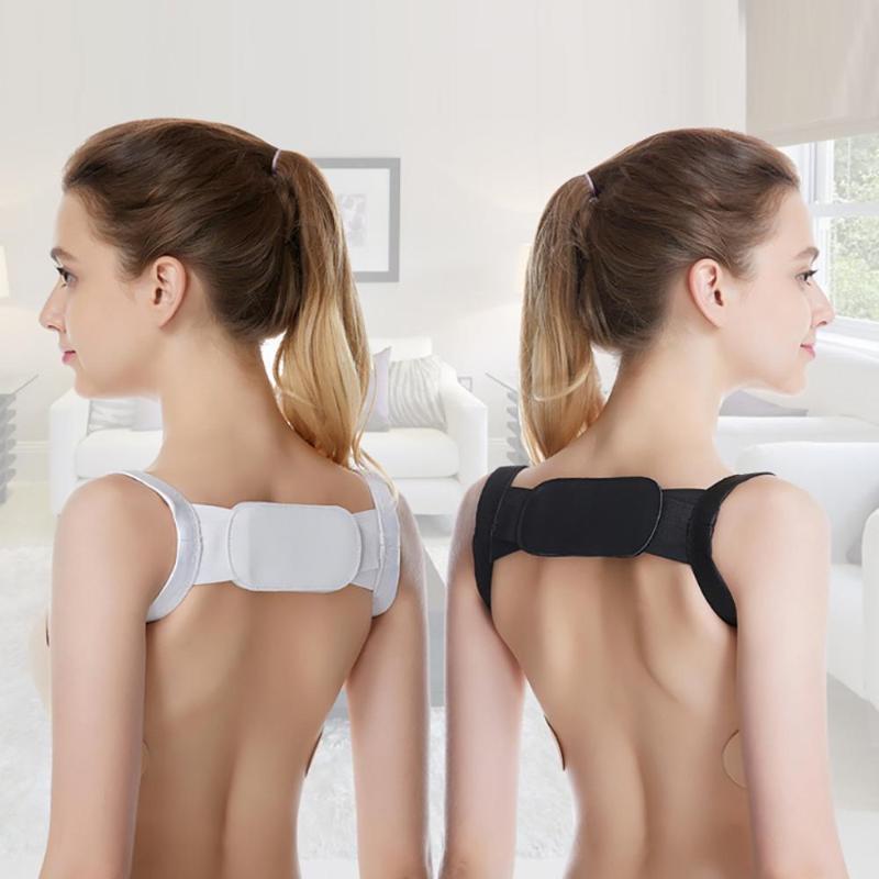 

Back Posture Corrector Clavicle Back Support Correction Straight Shoulders Brace Strap with for Adult &cx, White
