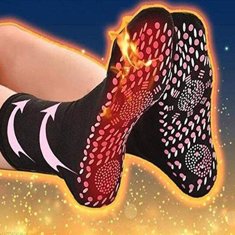 

Unisex Self-Heating Health Care Socks Tourmaline Magnetic Therapy Breathable Comfortable Foot Warm Foot Socks Massager, White