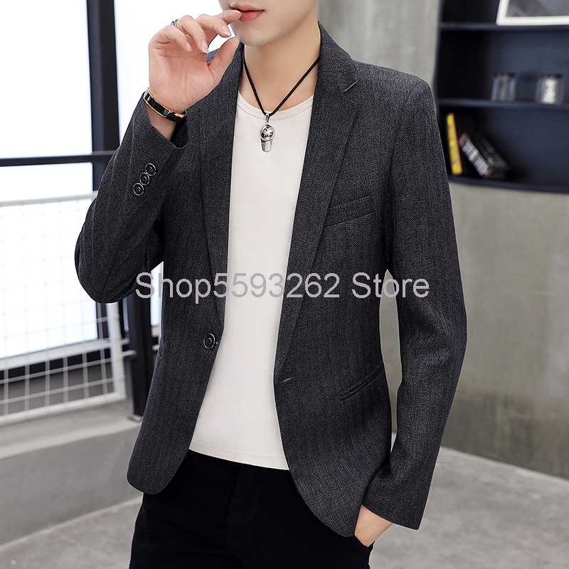 

Small suit men's jacket business casual single West Benxi slim youth men's small suit jacket, Gray