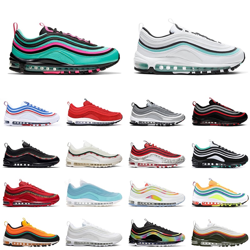 

2020 Aurora Green 97 men women outdoor shoes Sean Wotherspoon MSCHF x INRI Jesus Black Bullet Reflective Bred mens trainer sneakers 36-45