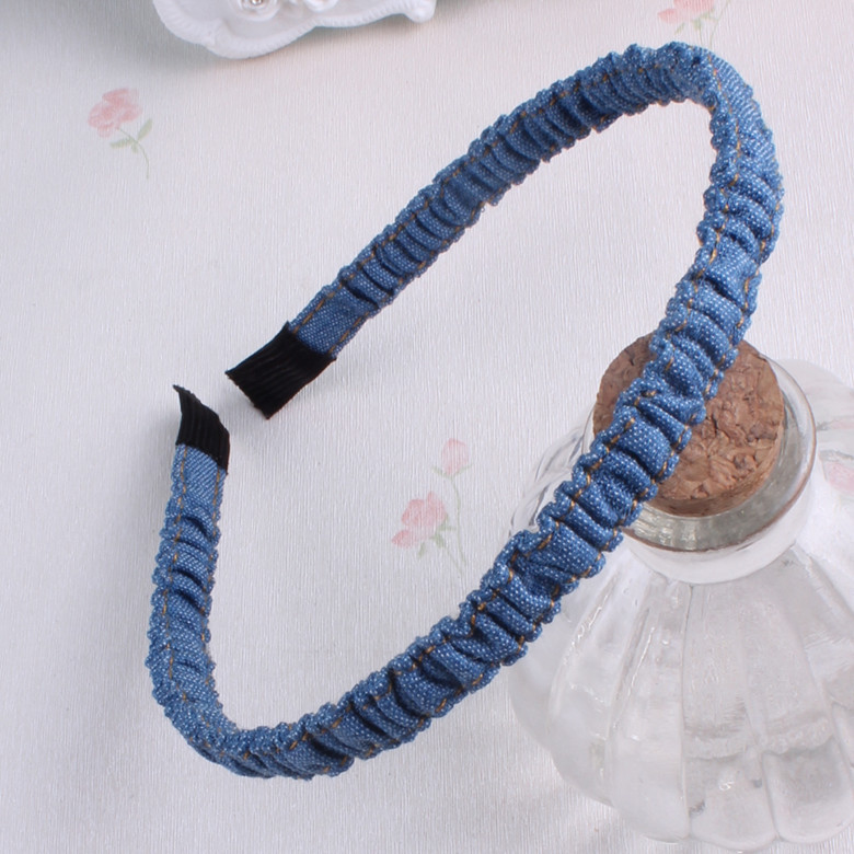 

New denim retro plain elastic hairbands women girls headbands hair accessories headwear 2 colors Vintage Hairband, 2 light
