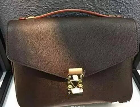

Free shipping 2018 high quality genuine leather women's handbag pochette Metis shoulder bags crossbody bags messenger bagM40780., Brown