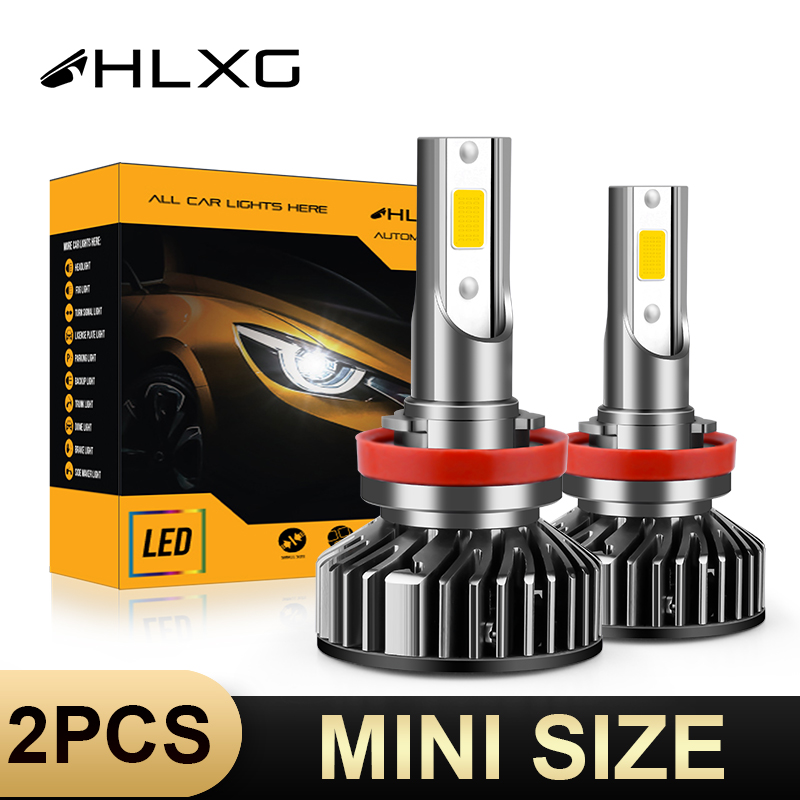 

HLXG led h7 H8 H9 H11 bulb Super lamp Auto headlight Mini Size 6000K 12V 10000LM 50W Headlamp 9005 3 4 9006 H4 LED car light