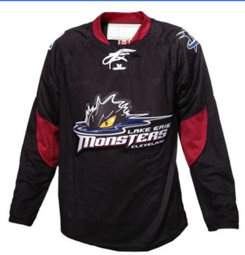 

Custom Men Youth women Vintage Customize AHL Cleveland Lake Erie Monsters Hockey Jersey Size S-5XL or custom any name or number, Black