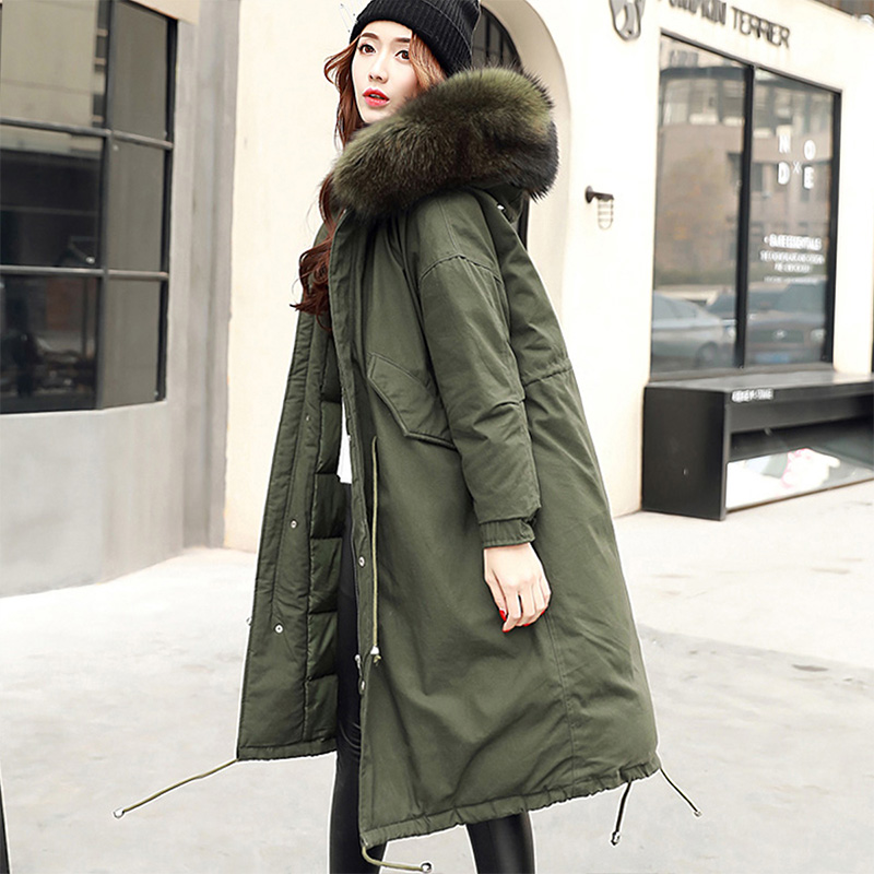 

Winter Jacket Women 2020 Real Raccoon Fur Hooded White Duck Down Jacket Thick Warm Female Parkas Women Winter Coat, G1