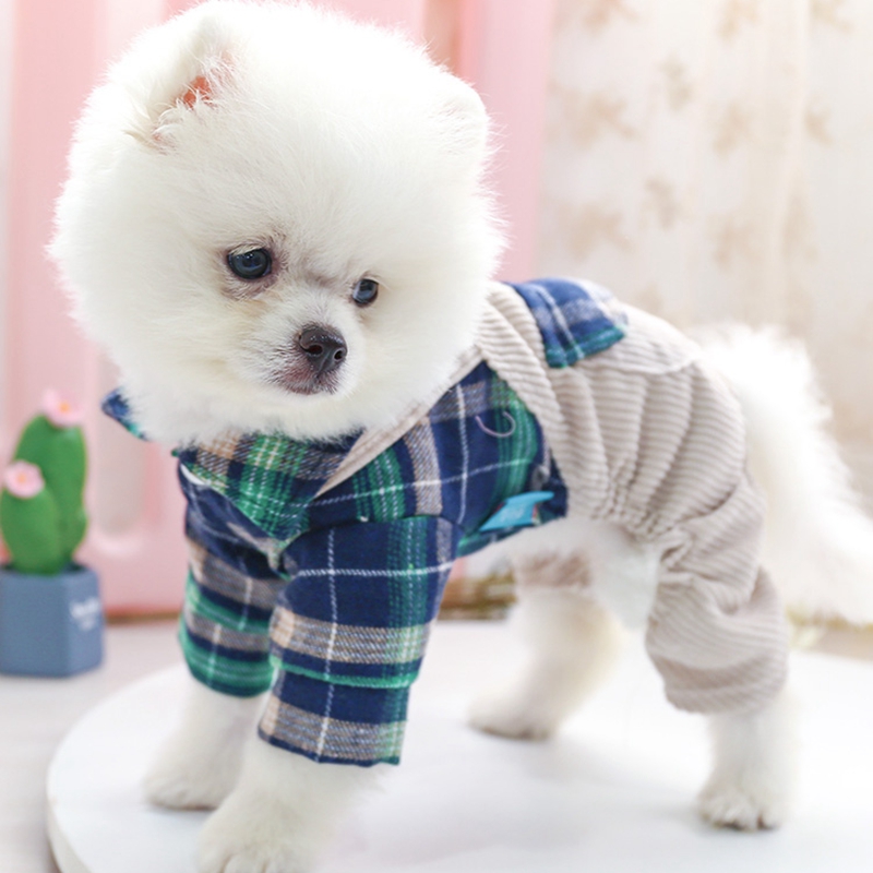 

Green Plaid Dog Clothes Winter Pet Dog Jacket Coat Puppy Chihuahua Sweatshirt Apparel For Small Medium Animal Pugs Drop Shipping, Blue