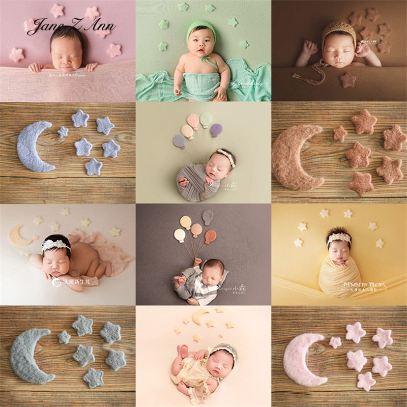 

Jane Z Ann Cute Wool Felt Moon Star Balloon Newborn Children 100 days Photography Posing creative studio home shooting Prop, Camel moon star