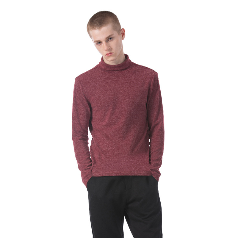 

Autumn Boys Sweaters Men's Long Sleeve Thin Red Sweater Men High Collar Pullover Men Warm Turtleneck Casual Knitwear Plus Size, Blue