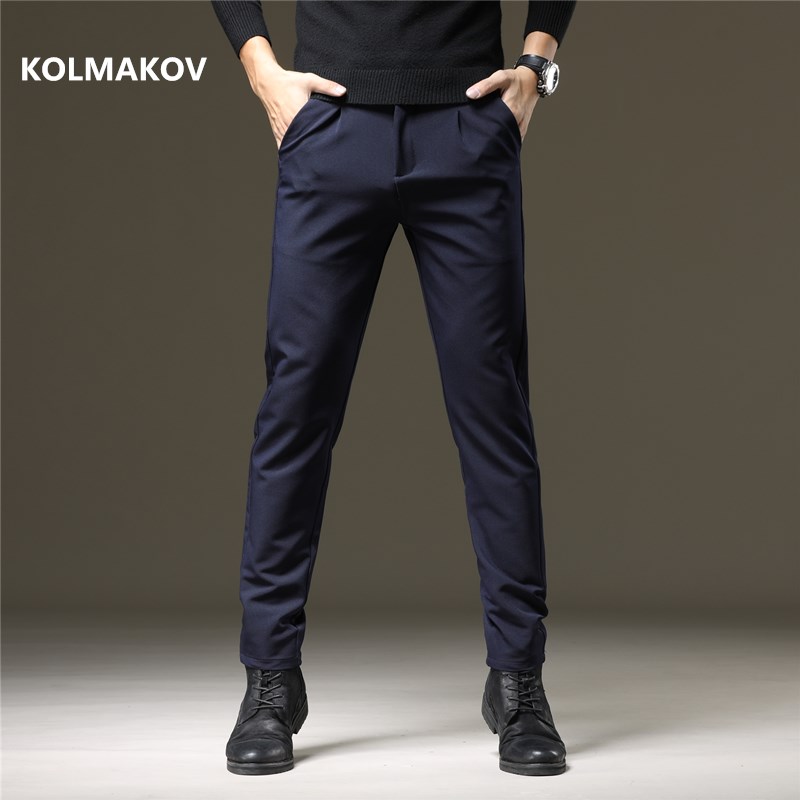 

2020 Autumn Men's Classic fashion Pants Business Straight Long Trouser men high quality Casual Trousers Pant Male size 28-38, Black
