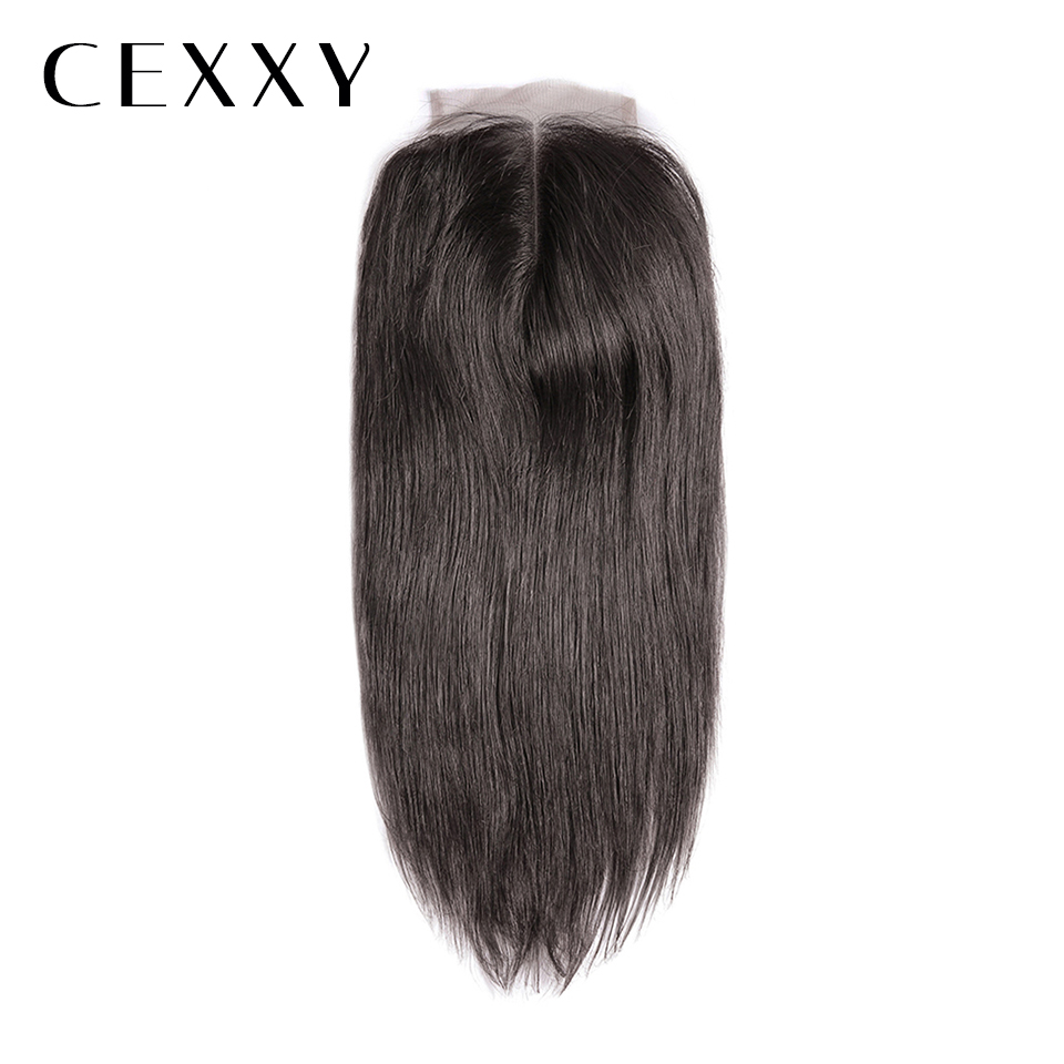 

CEXXY] OneCut Hair Straight 4x4 P Brazilian Remy Hair Natural Color 4x4 Straight Lace Closure 100% Human Hair