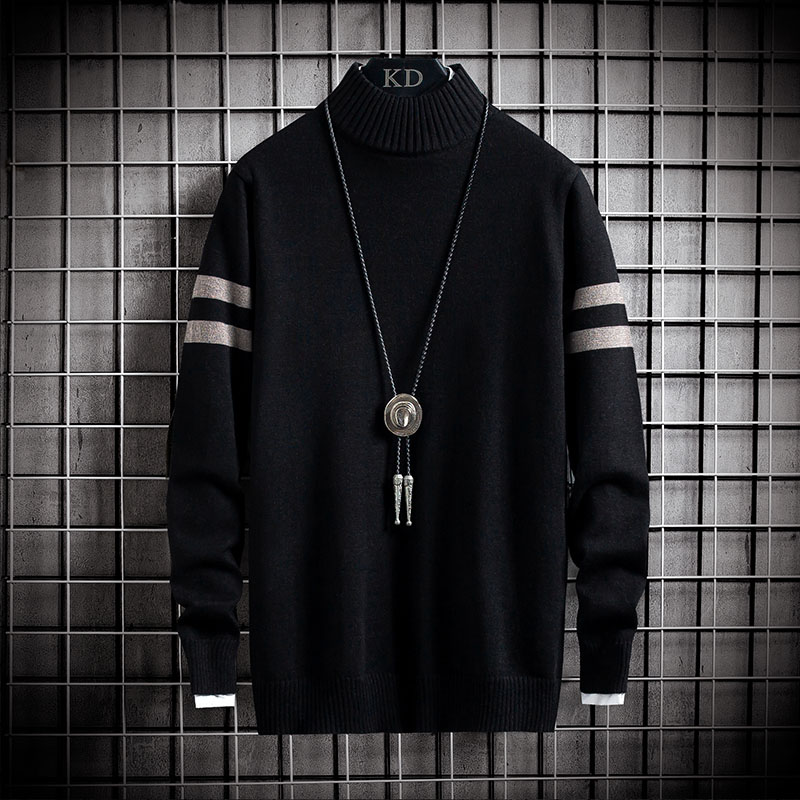 

Men's Jumpers 2020 New Autumu Winter Fashion Mens Christmas Sweater Turtleneck Male Pullovers Top Quality Men's Knitwear, Black