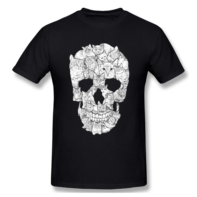 

Cat Skull T Shirt popular men' short sleeve men White printed Tshirt Summer large TShirts Cotton tops, Pink