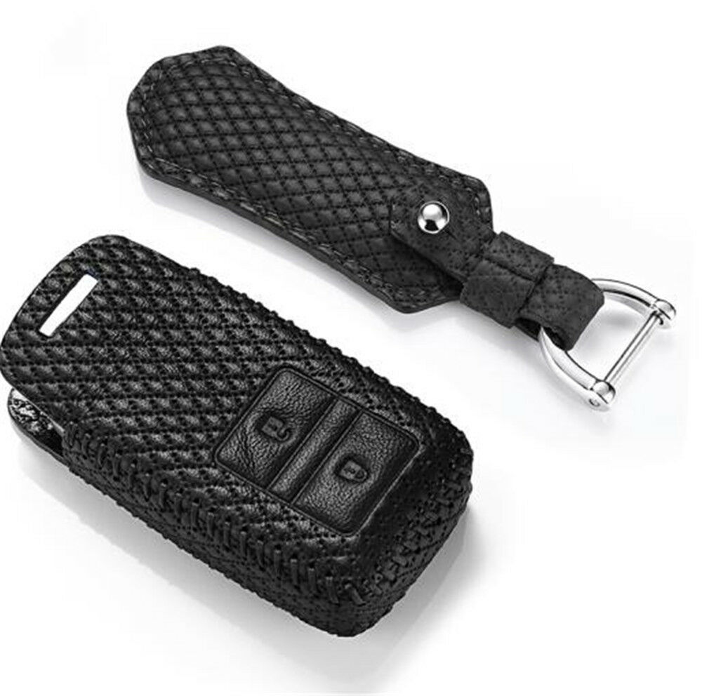 

button Leather car key cover Remote control Bag for Acura CDX RDX MDX 16/17/18, Black