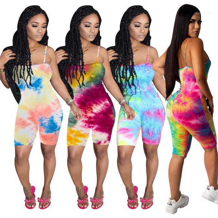

Jumpsuit Famale Fashion Clothes Women Gradient Suspenders Jumpsuits Summer Sexy Skinny Knee Length Designer