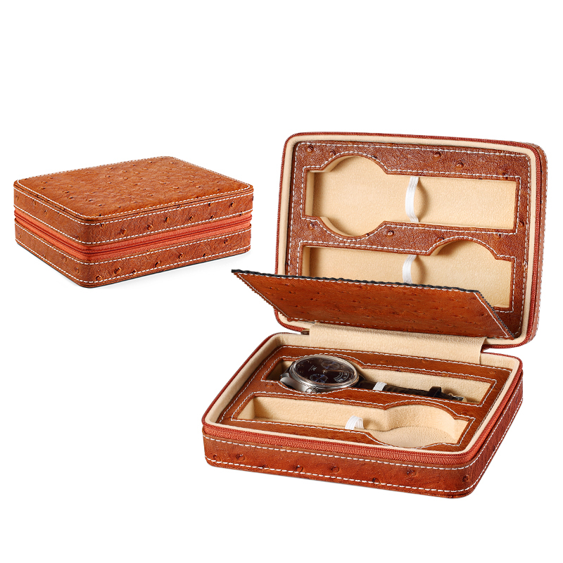 

Portable 4 Slot Watch Storage PU Leather Box Display Exquisite Durable Case For Four Watches Organizer Velvet Inside Holder