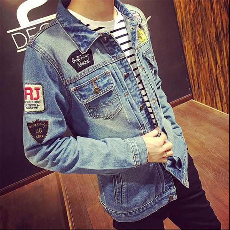 mens denim baseball jacket