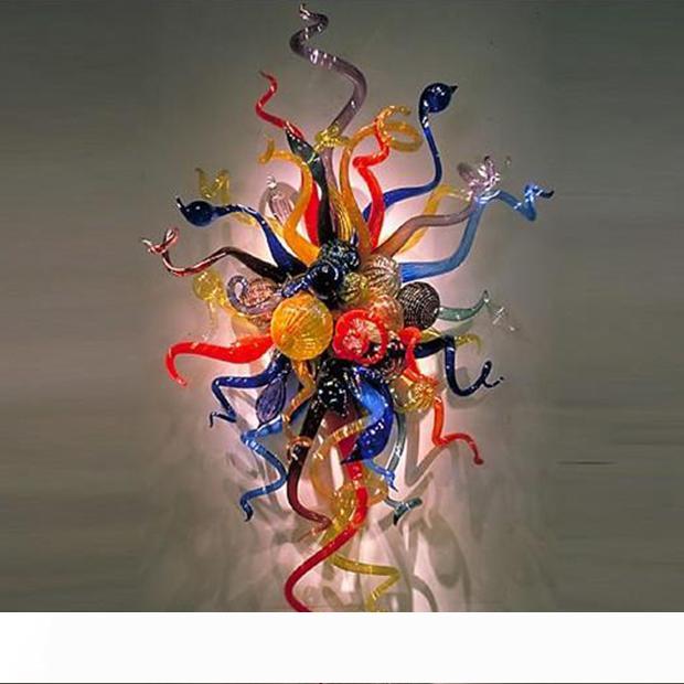 

Luxury Flower Hanging Arts Wall Mounted Sconces LED Wall light Fixture European Creative Corridor Creative Murano Glass Wall Light