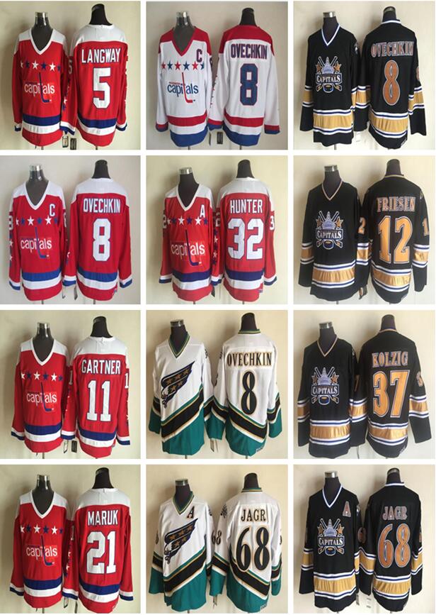 

Alex Ovechkin Jerseys Vintage Washington Capitals 37 Kolzig 12 Jeff Friesen 68 Jaromir Jagr 5 Langway 21 Maruk 32 Hunter CCM Hockey jersey, #68 jagr white