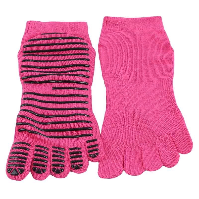 

Women Yoga Anti Skid Socks Solid Color Cotton Five Fingers Sock Comfortable High Quality Yoga Socks Quick Drying Sports, Purple