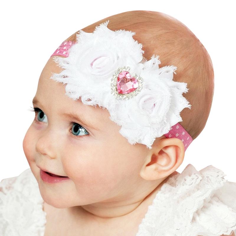 

baby girl headband Infant hair cloth Tie bow newborn Headwear tiara headwrap Gift Toddlers bandage Ribbon Love Crystal