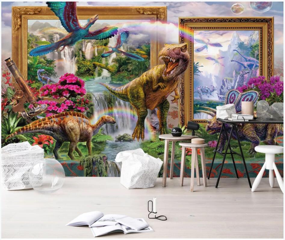 

3d wallpaper custom photo mural Hand drawn Jurassic Park Dinosaur Tyrannosaurus home decor living room photo wallpaper for walls 3 d, Non-woven