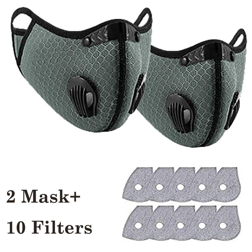 2pcs Bike Face Cover with 10pcs Filter Unisex Dust Outdoors Sports Mouth Cover-image-561638592