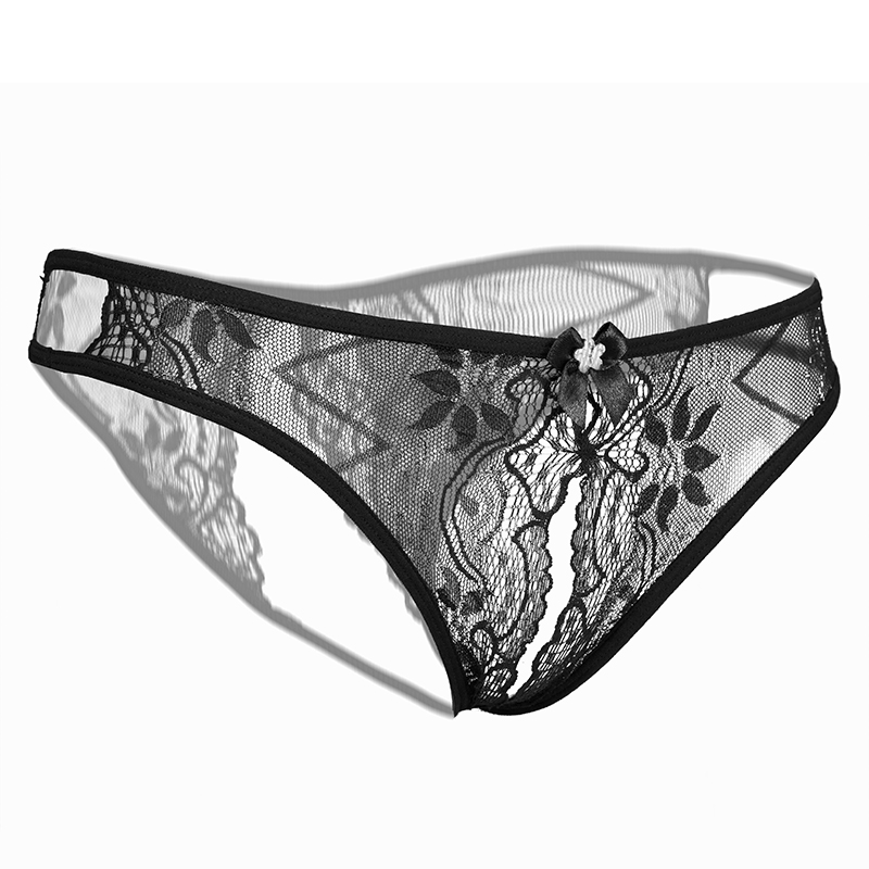 

Women Sexy Lingerie Hot Exotic Open Crotch Panties Lace Transparent Underwear Crotchless Sexy Wear Cheeky Briefs, Rose red